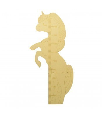 Laser Cut Detailed Children's Wall Height Chart - Unicorn Design